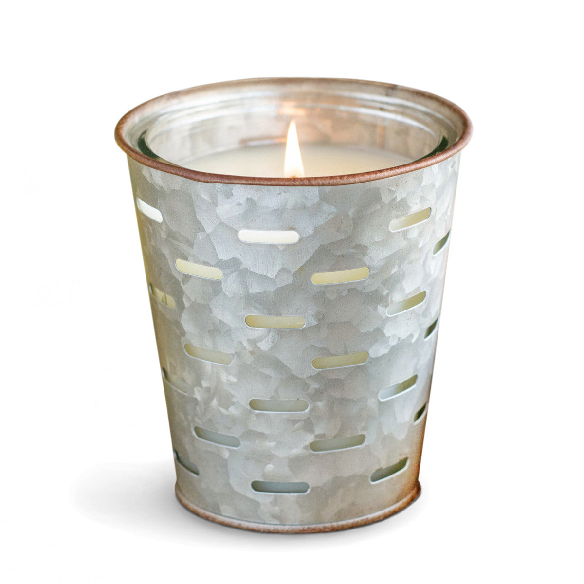 Olive Bucket Candles - Frost on the Pumpkins-Iron Accents