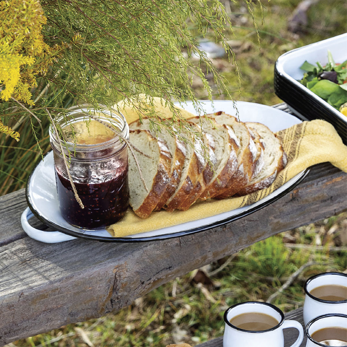 Farmhouse Enamelware Oval Tray