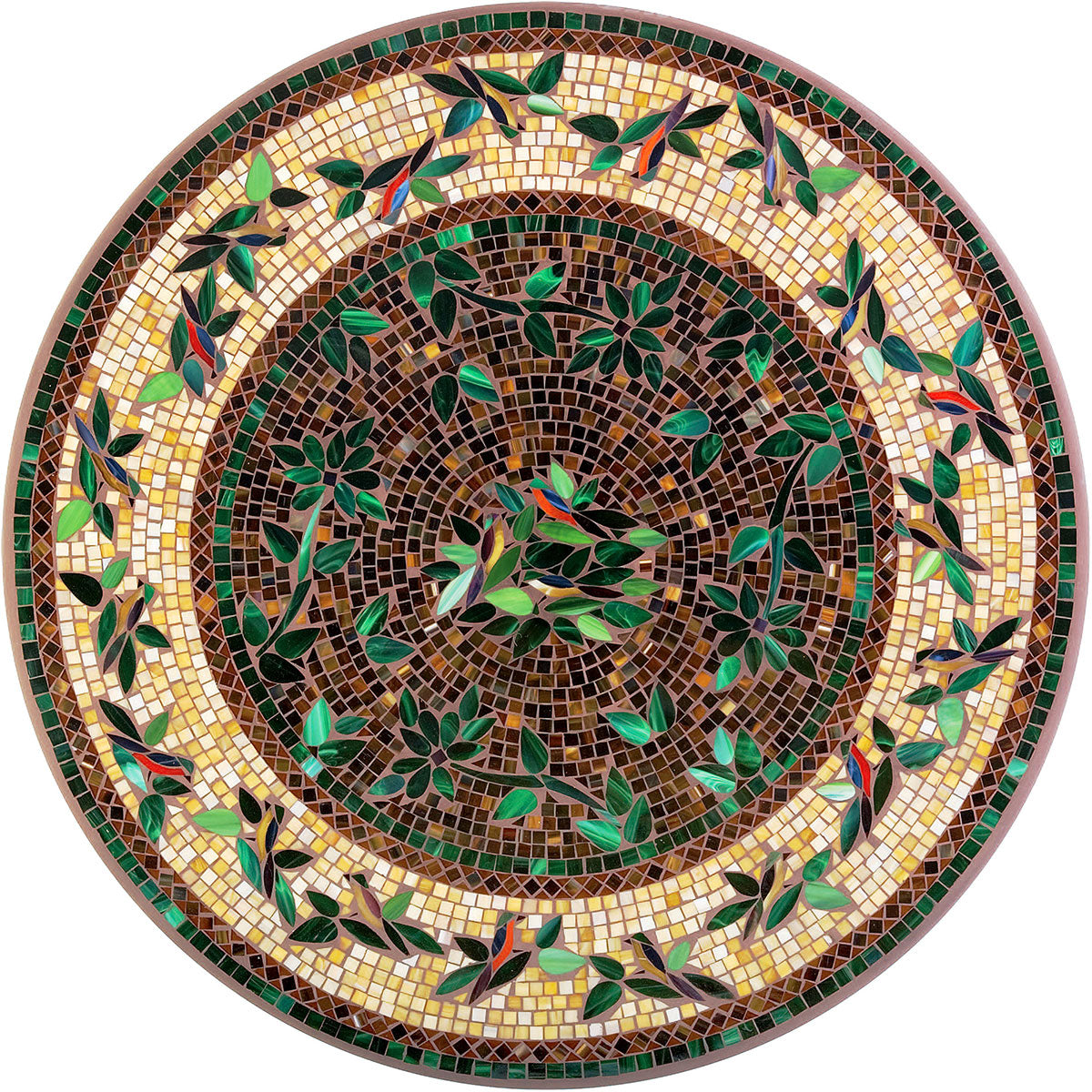 Finch Mosaic Nesting Tables-Iron Accents