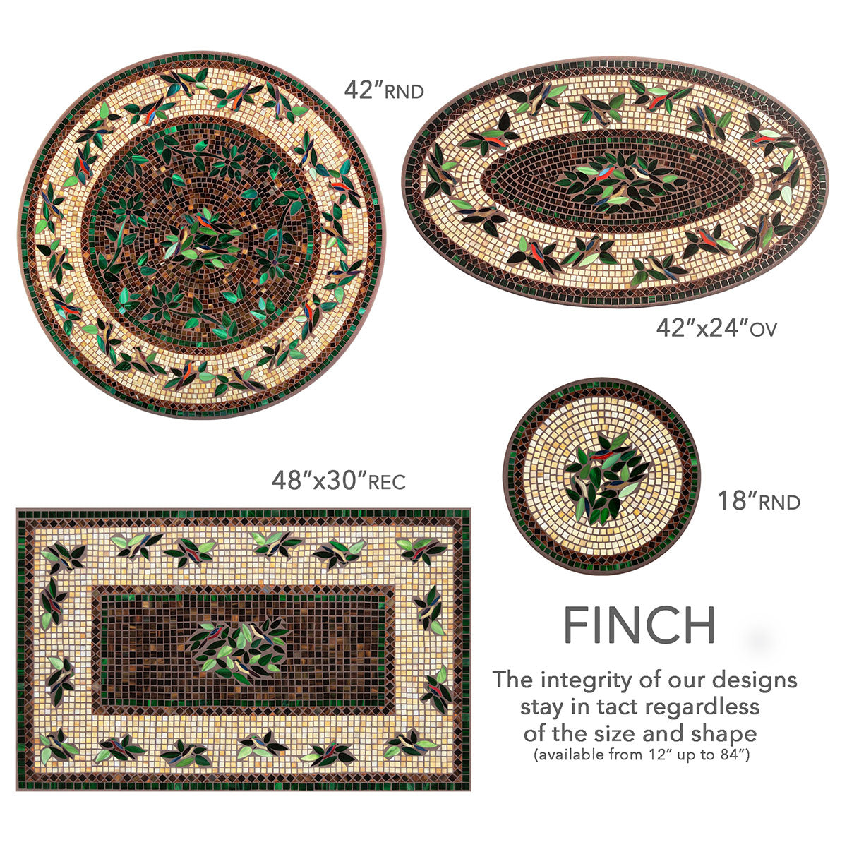 Finch Mosaic C-Table-Iron Accents