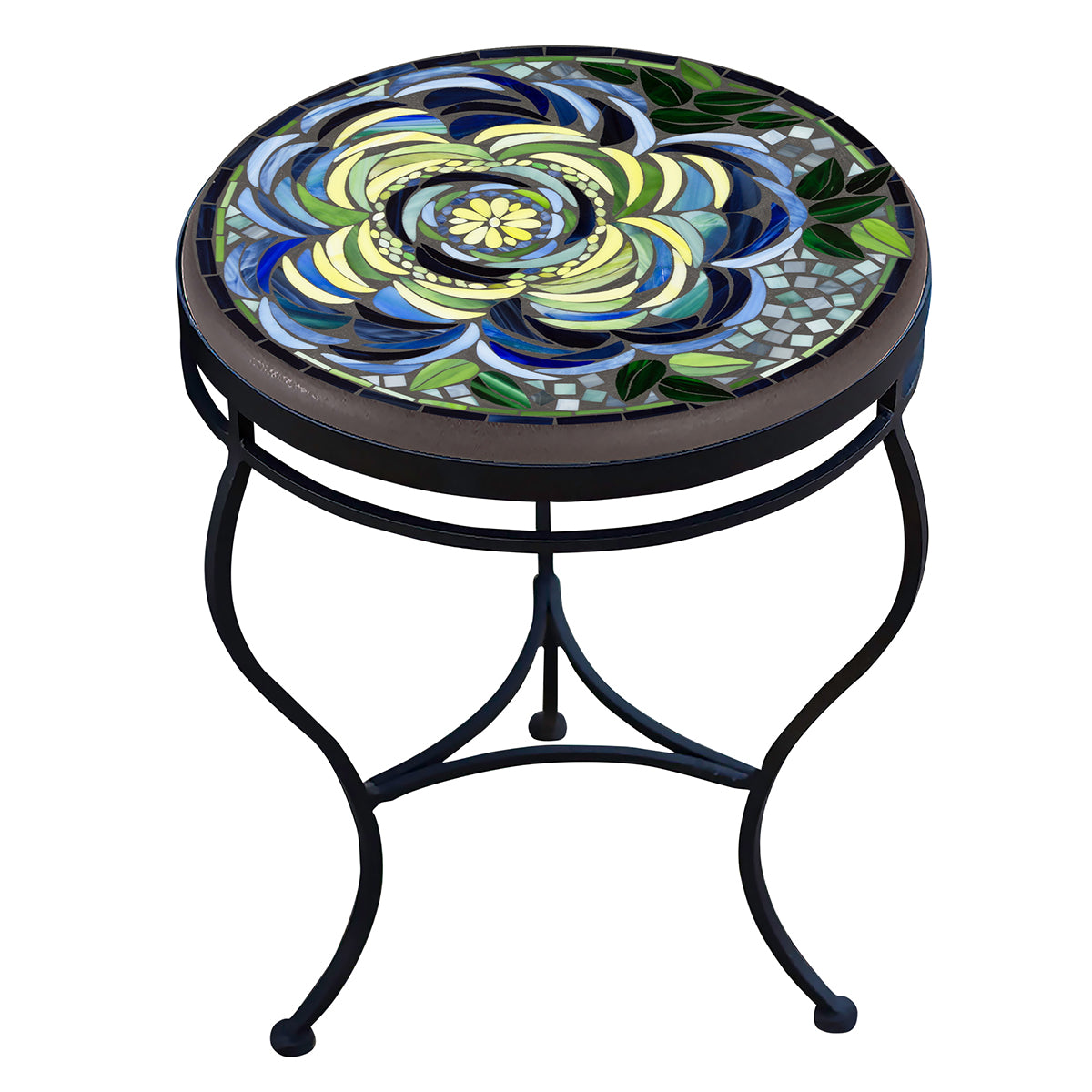 Giovella Mosaic Side Table-Iron Accents