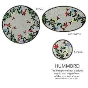 Hummingbird Mosaic Oval Bistro-Iron Accents