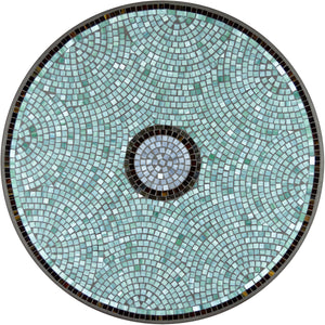 Jade Glass Mosaic C-Table-Iron Accents