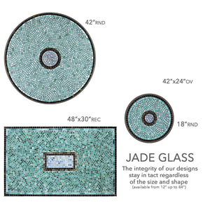 Jade Glass Mosaic C-Table-Iron Accents