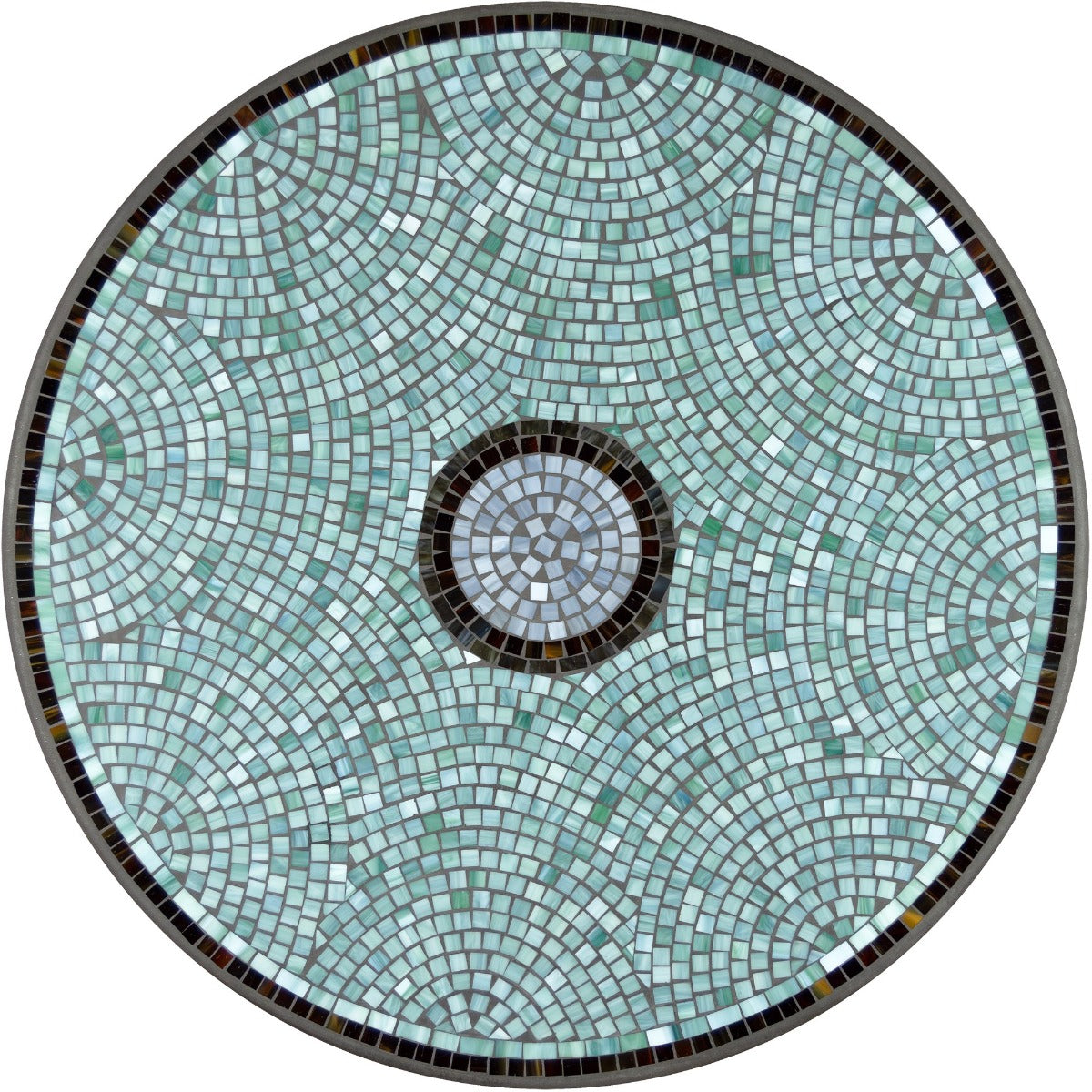 Jade Glass Mosaic Table Tops-Iron Accents
