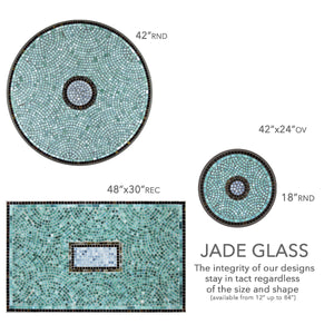 Jade Glass Mosaic Table Tops-Iron Accents