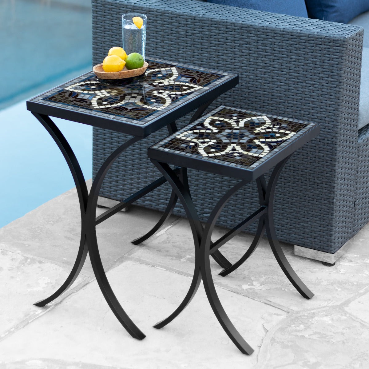 Grigio Mosaic Nesting Tables