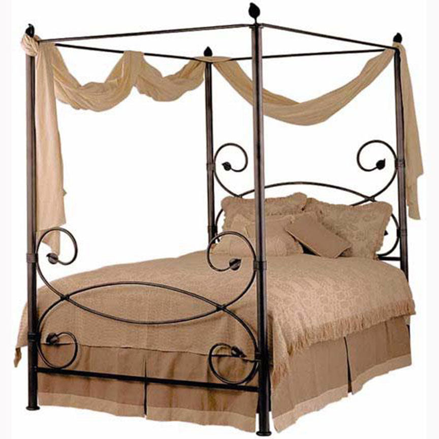Leaf Iron Canopy Bed-Iron Accents