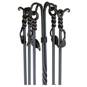Leaf Wrought Iron Fire Tools-Iron Accents