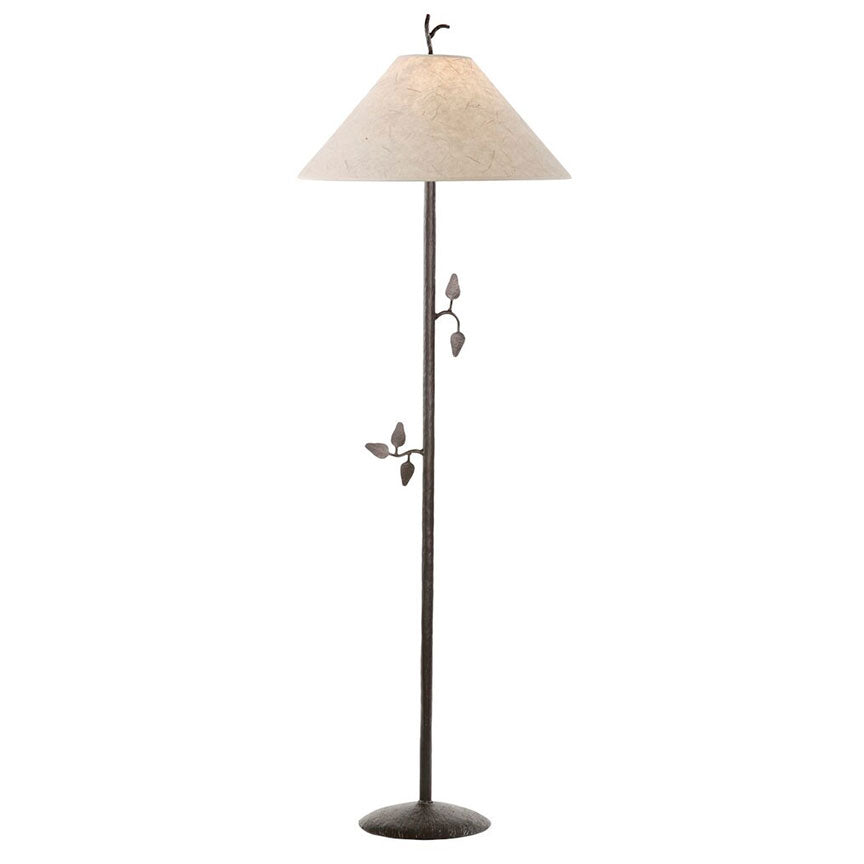 Leaf Forged Iron Floor Lamp-Iron Accents