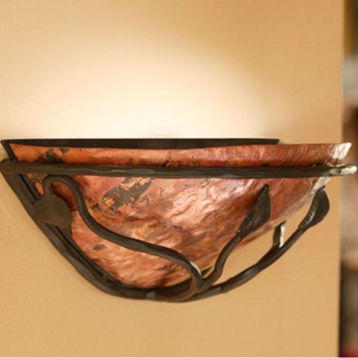 Leaf Wall Sconce-Iron Accents