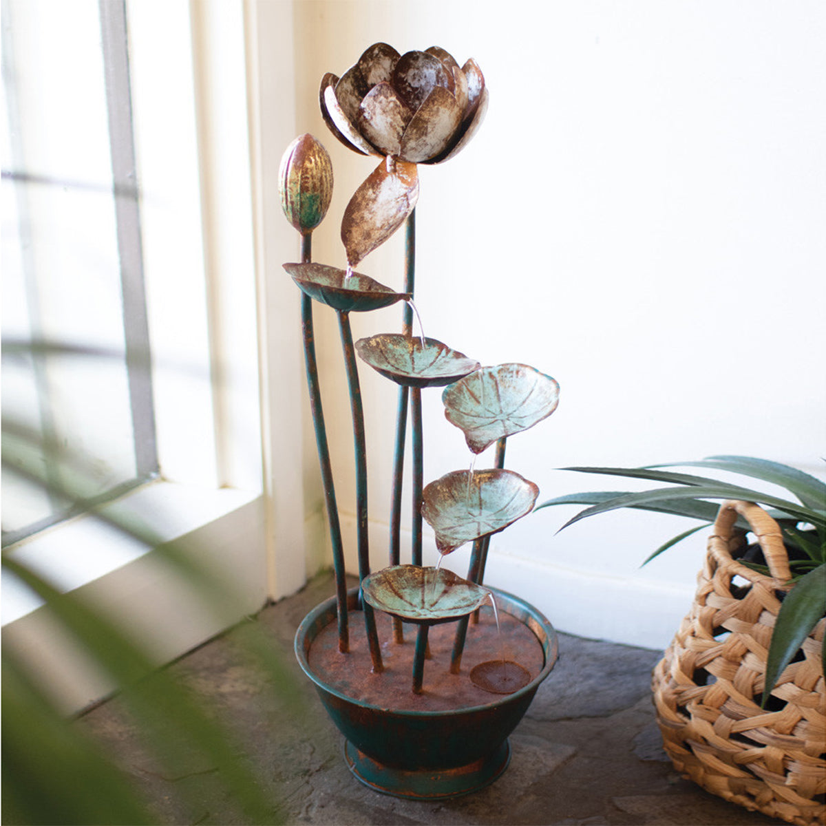 Lily Pads Metal Fountain