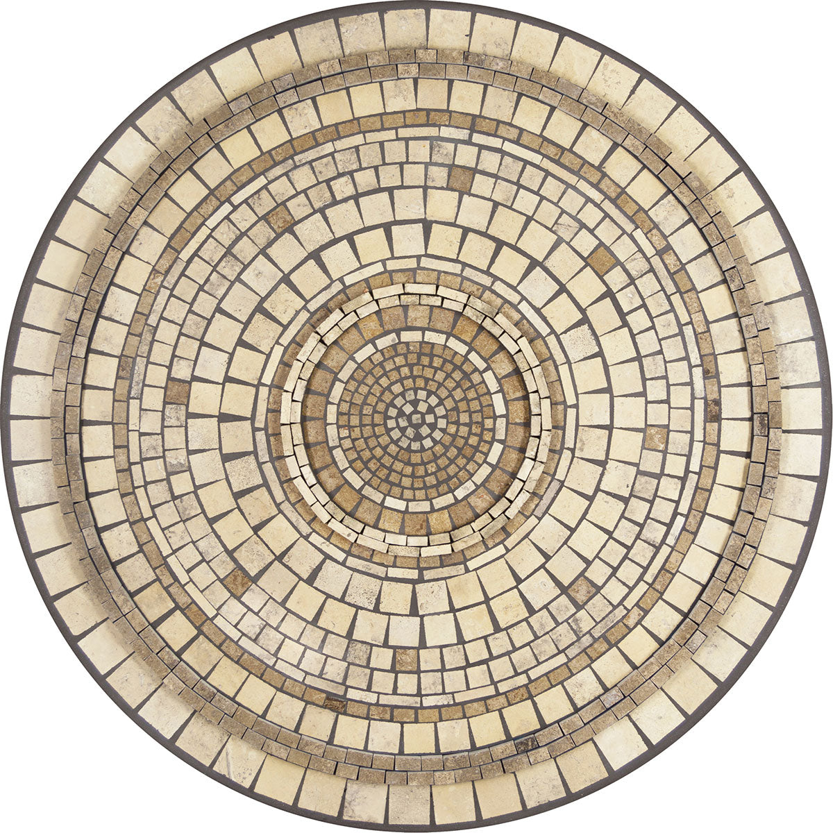 Marble Stone Mosaic Oval Bistro-Iron Accents
