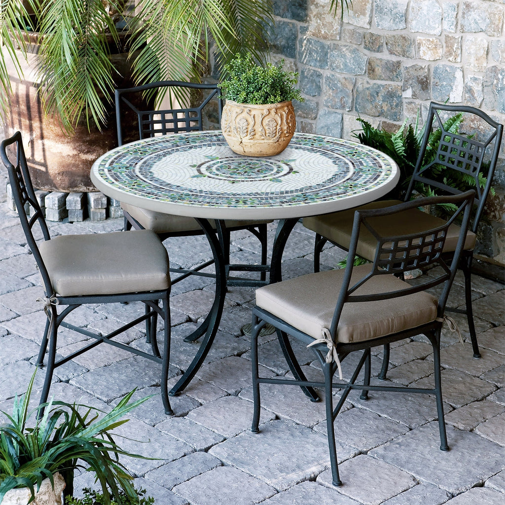 Miraval Mosaic Patio Set | Neille Olson Mosaics - Iron Accents