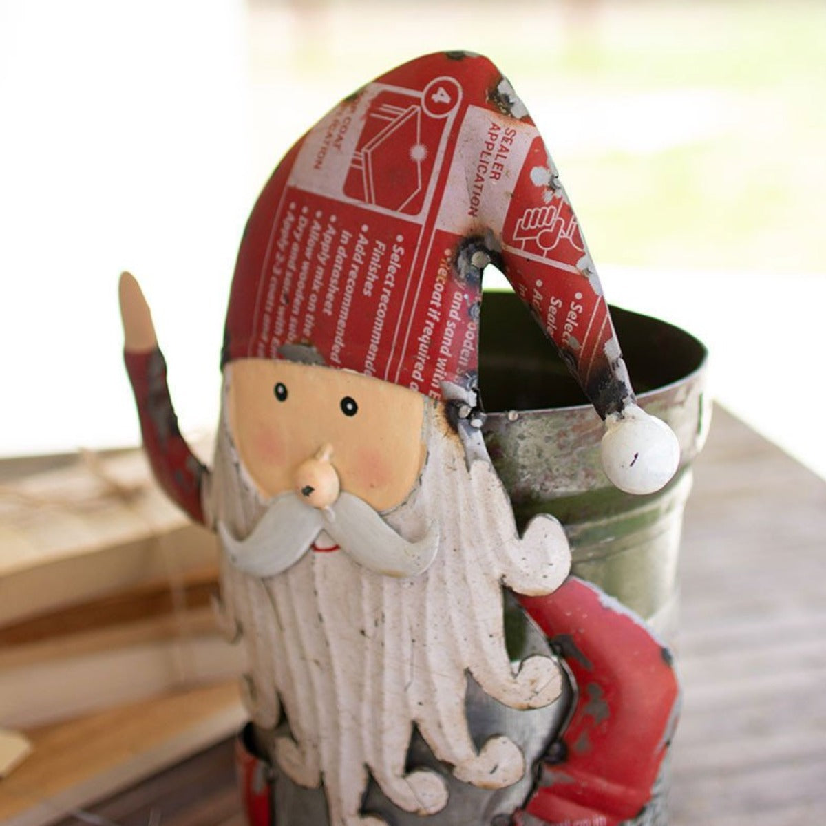 Metal Santa w/ Bucket