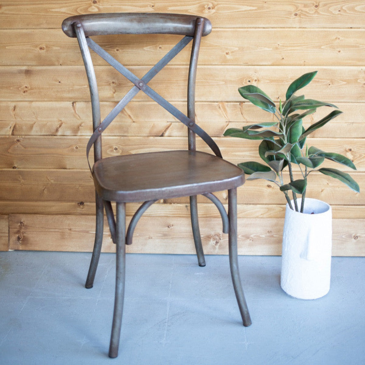 Iron Cross Metal Chairs