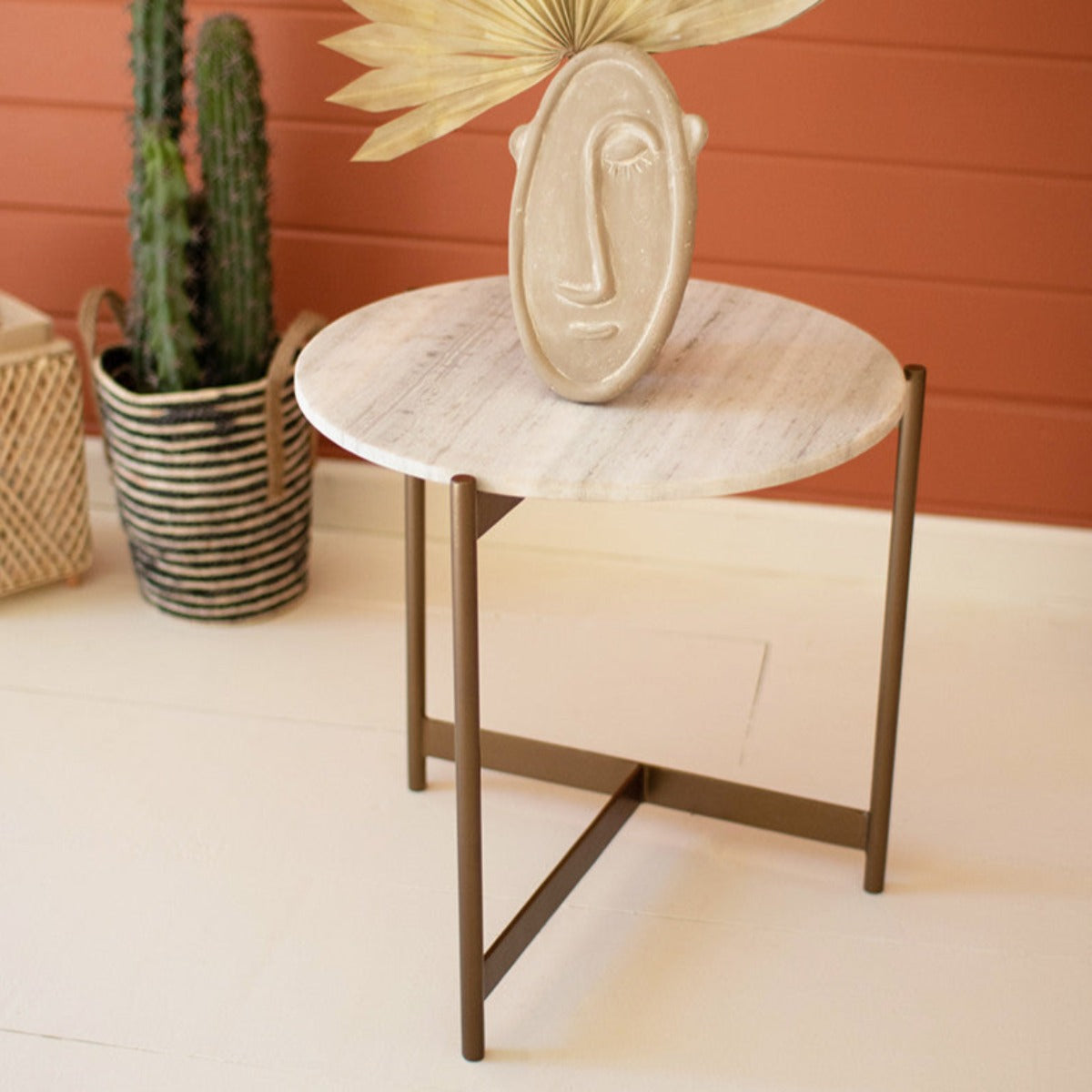 Iron & Marble Side Table