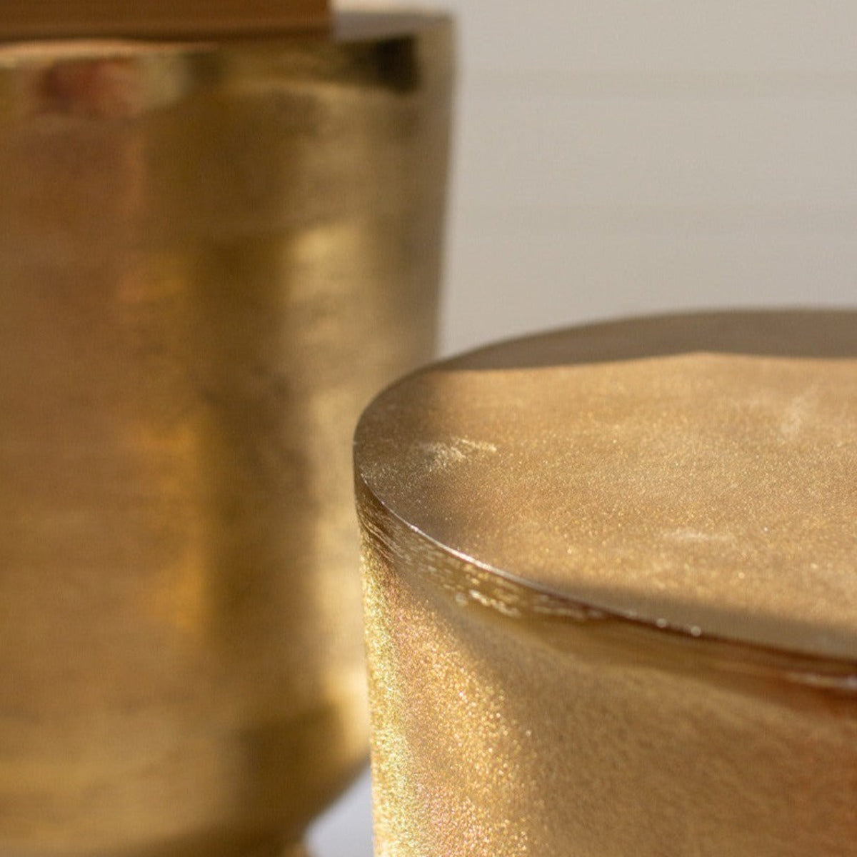 Antique Brass Drum Tables