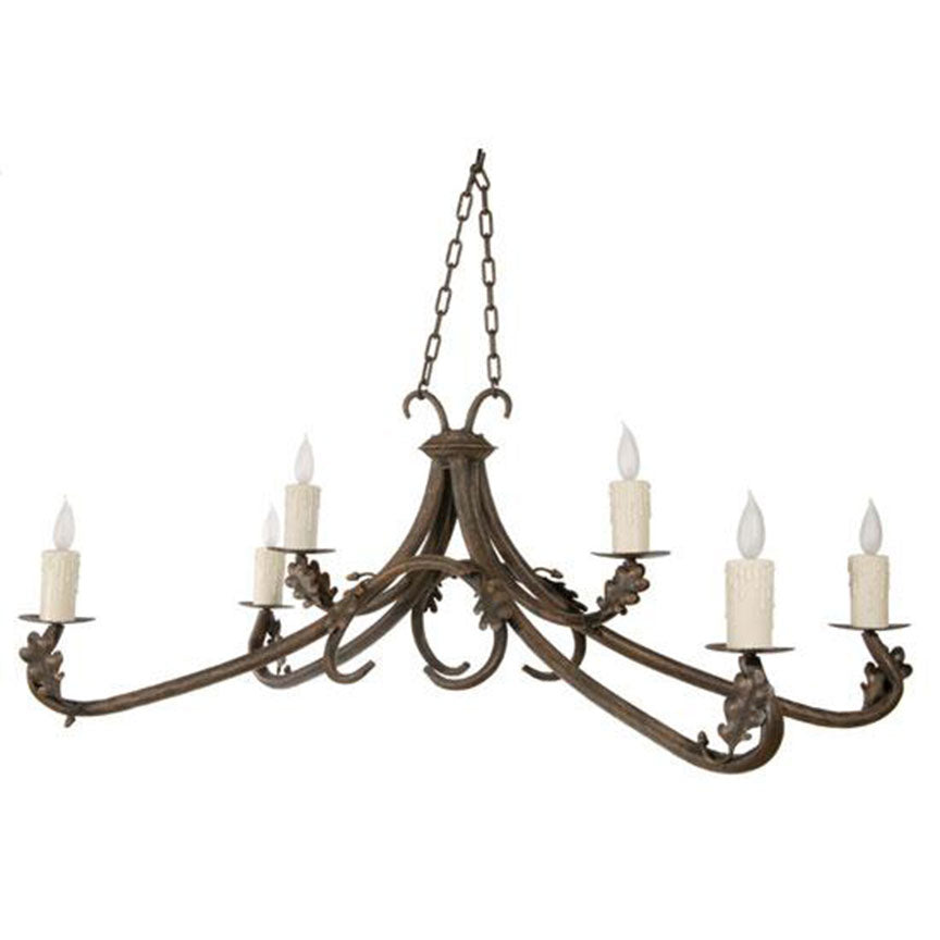 Oakdale 6 Arm Chandelier-Iron Accents