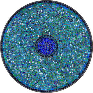 Opal Glass Mosaic Oval Bistro-Iron Accents