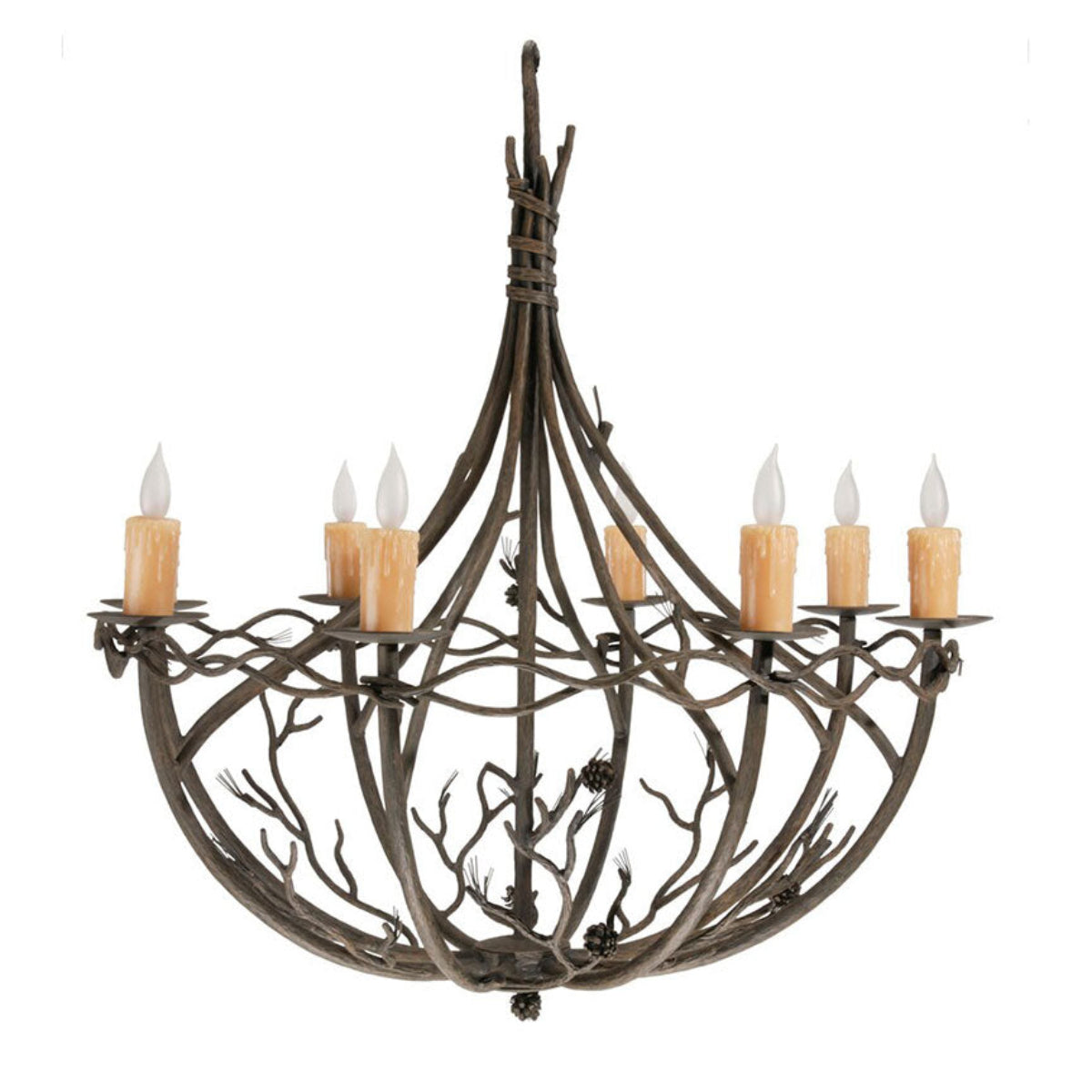 tobacco stick chandelier Wood Creative Each large iron chandelier is individual to the blacksmith who created it Pine Iron Chandelier - 8