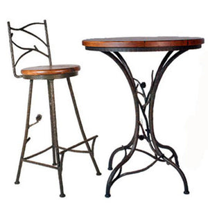 Pine Bistro Table-Iron Accents