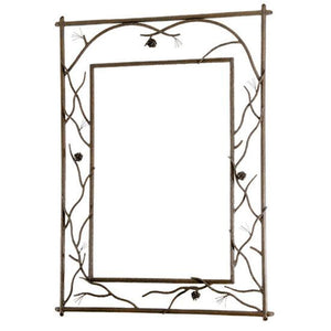 Pine Branched Wall Mirror-Iron Accents