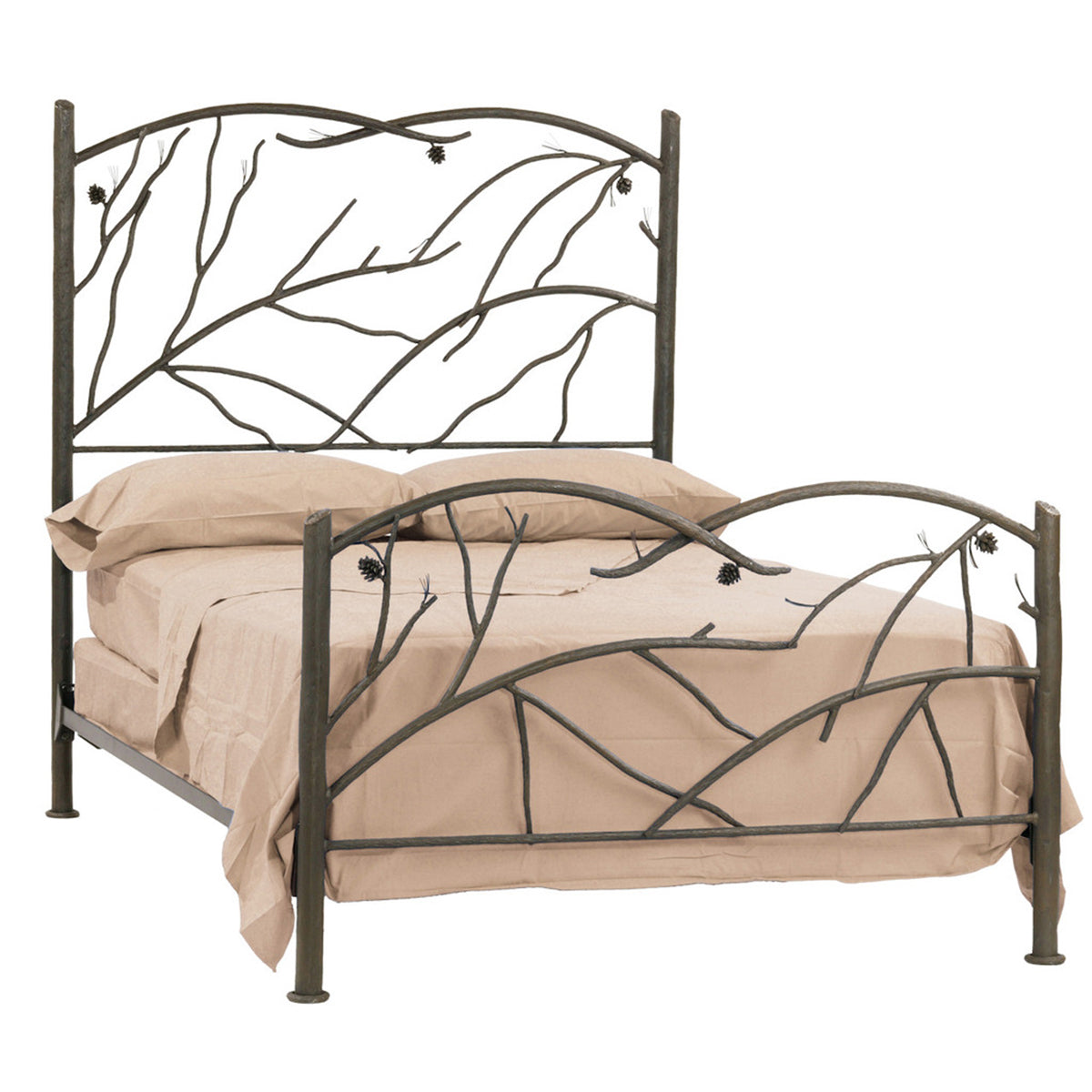 Pine Wrought Iron Bed