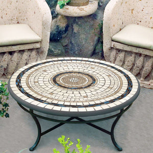 Mosaic Coffee Tables - Round-Iron Accents