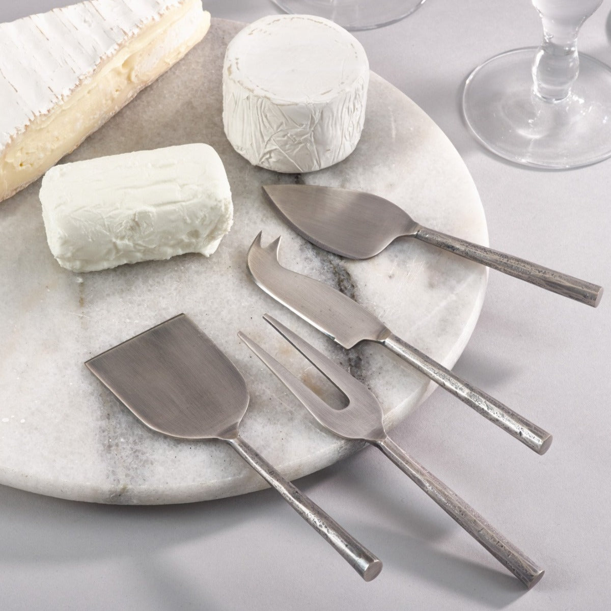 Hammered Cheese Set-Iron Accents