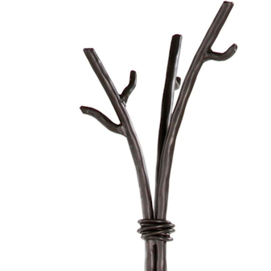 Forged Wrought Iron Standing Coat Rack - Sassafras - Iron Accents