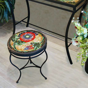 Mosaic Side Tables w/ Curl-Iron Accents