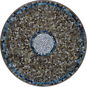 Slate Glass Mosaic C-Table-Iron Accents