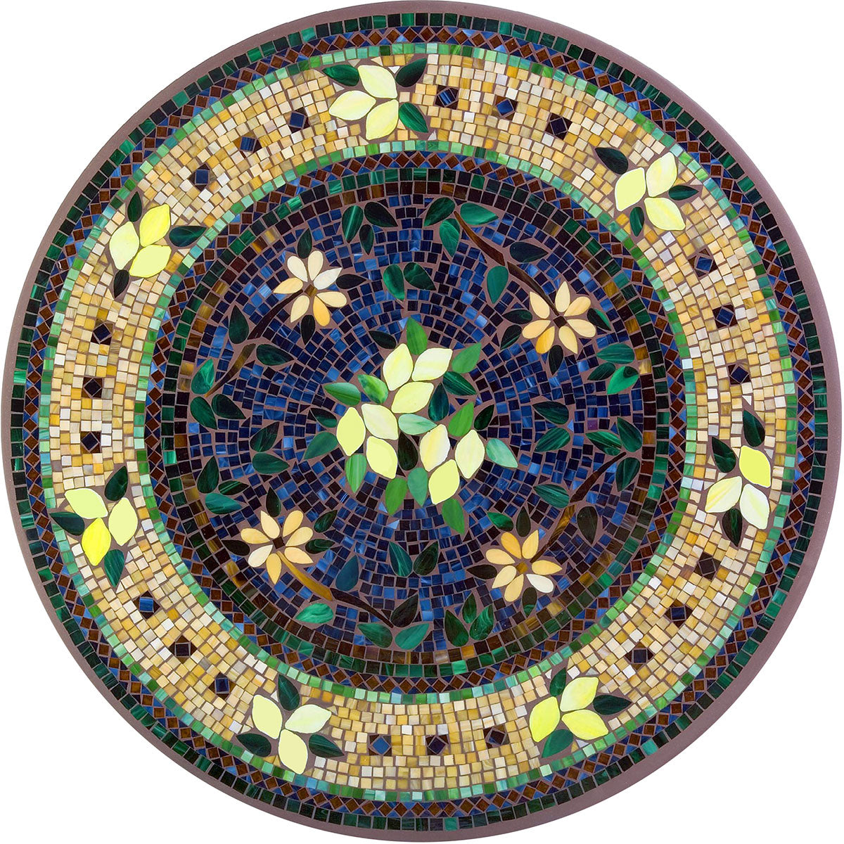 Tuscan Lemons Mosaic C-Table-Iron Accents