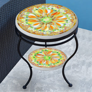 Umbria Mosaic Side Table - Tiered