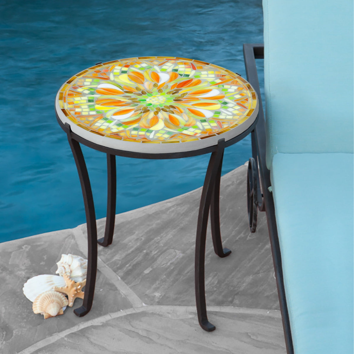 Umbria Mosaic Chaise Table