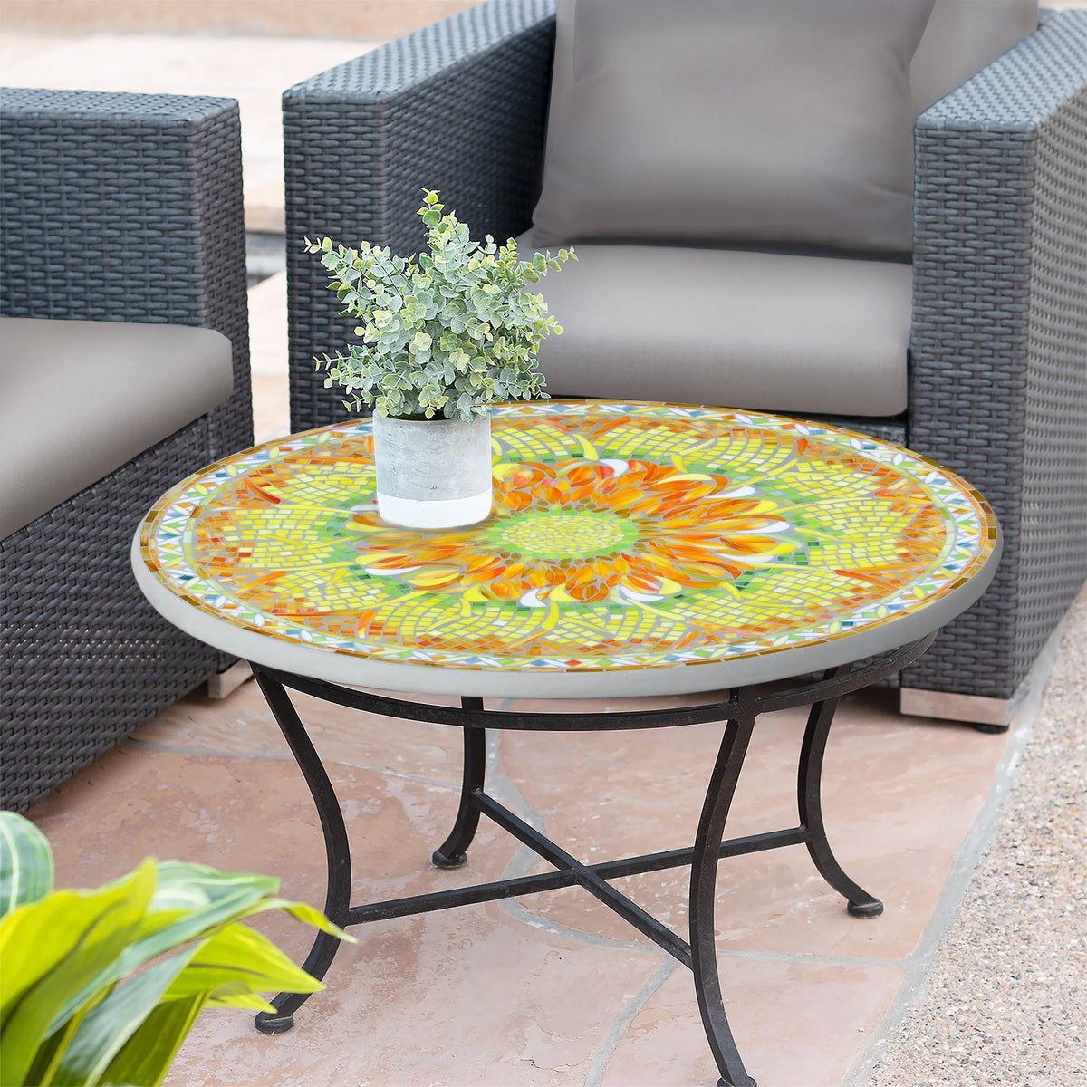 Umbria Mosaic Coffee Table - Round