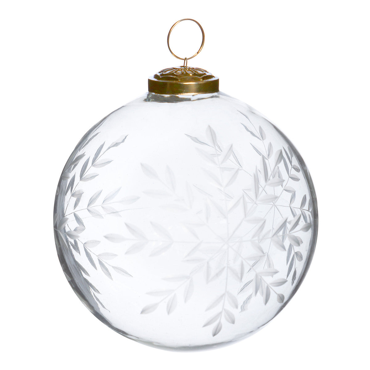 Engraved Snowflake Glass Ornament