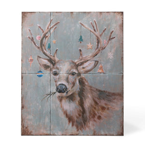 Festive Deer Iron Plaque