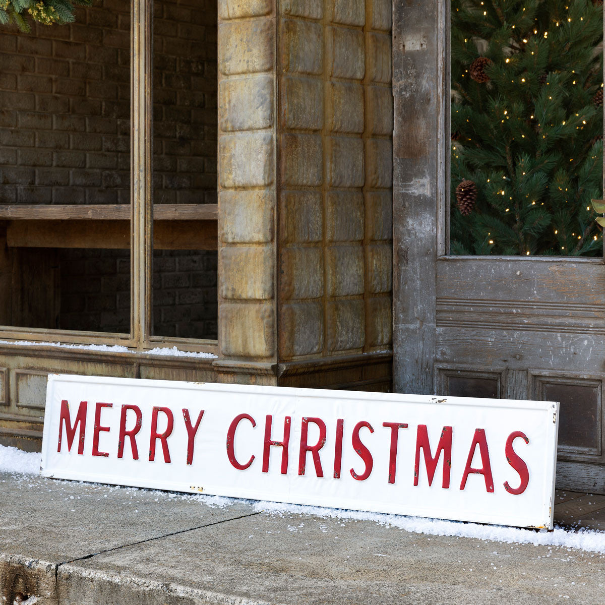 Embossed Christmas Sign-Iron Accents