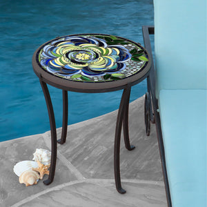 Giovella Mosaic Chaise Table-Iron Accents