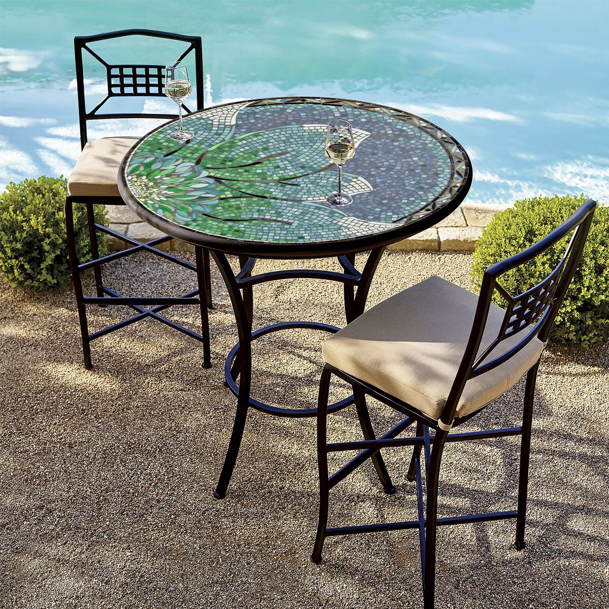 Lovina Mosaic High Dining Table-Iron Accents