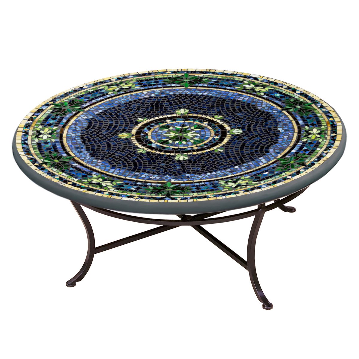Lake Como Mosaic Coffee Table-Iron Accents
