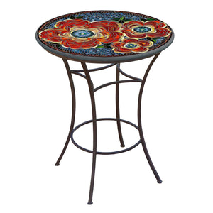 Zinnia Mosaic High Dining Table-Iron Accents