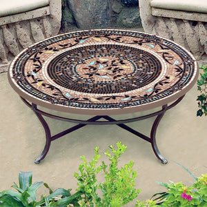 Provence Mosaic Coffee Table-Iron Accents