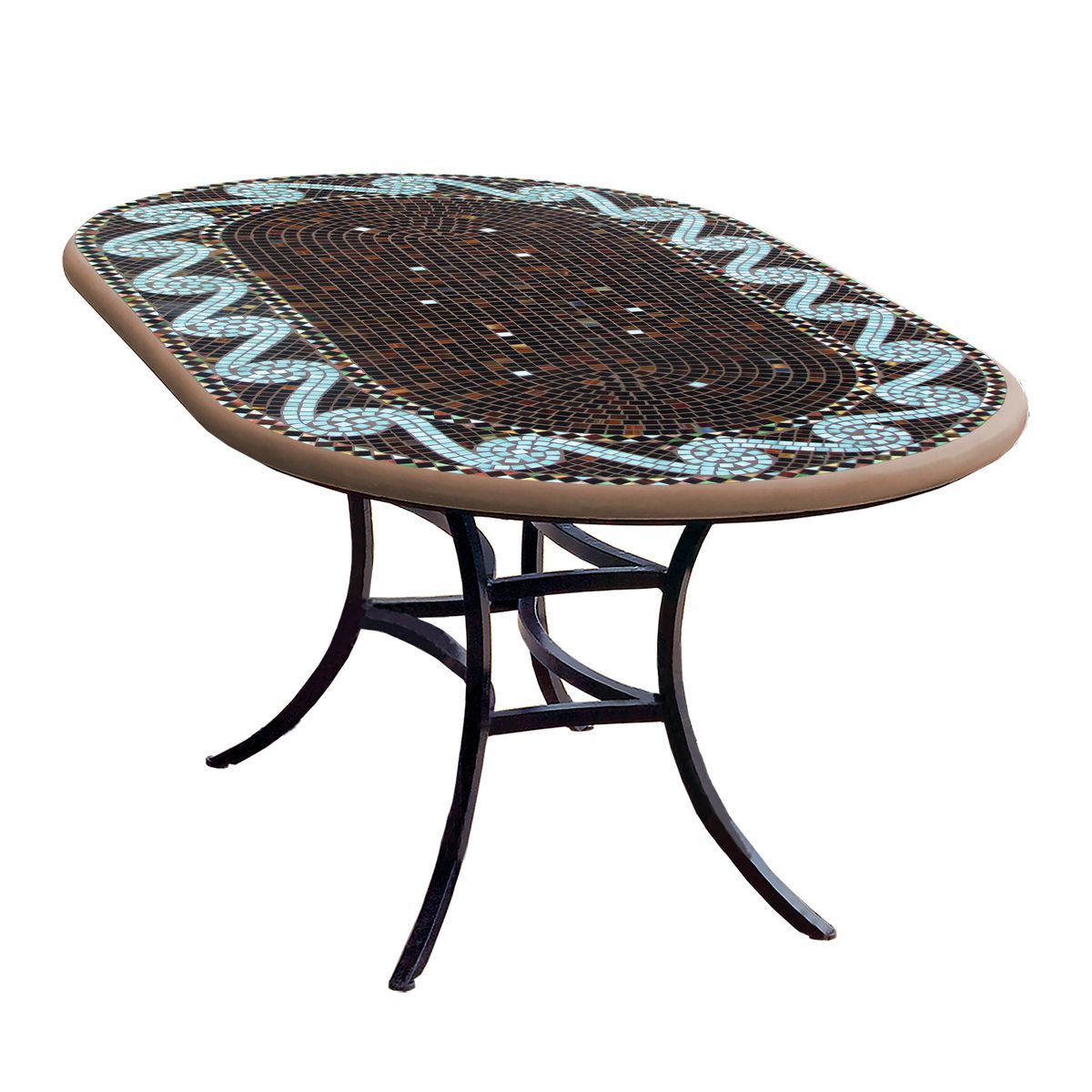 Oasis Mosaic Oval Bistro-Iron Accents
