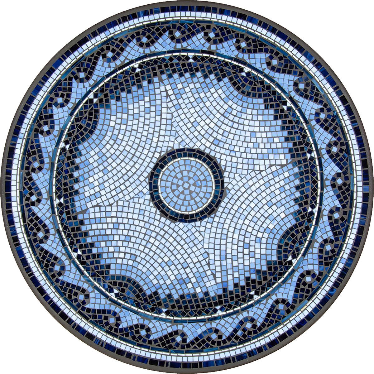 Navagio Mosaic Table Tops-Iron Accents