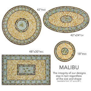 Malibu Mosaic Table Tops-Iron Accents