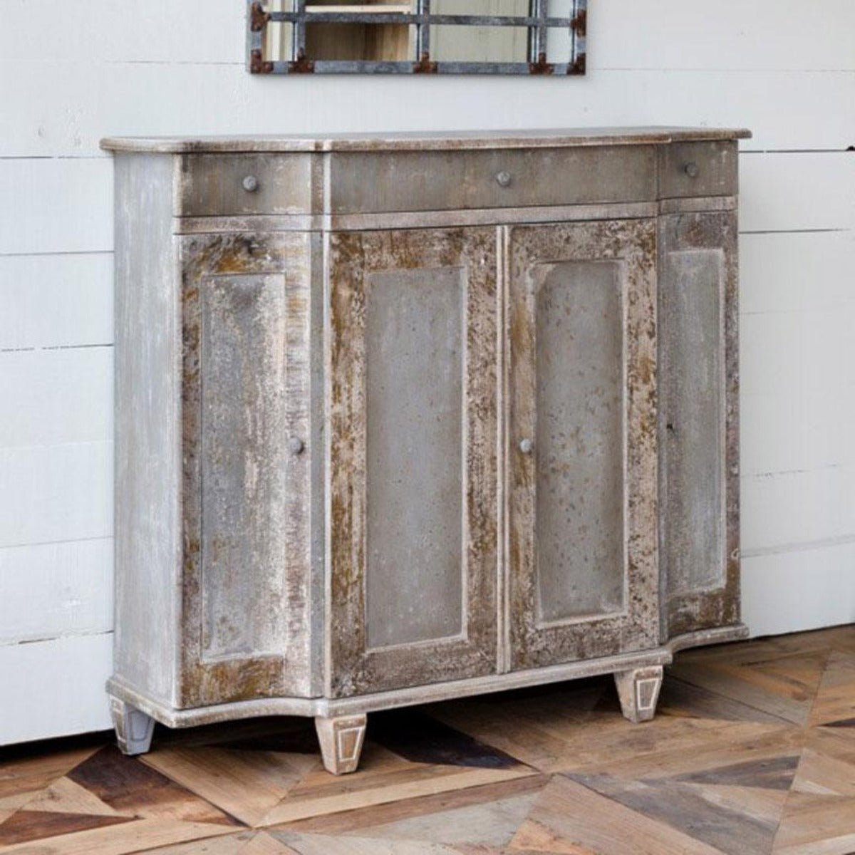 Aged Paint Townhouse Console-Iron Accents