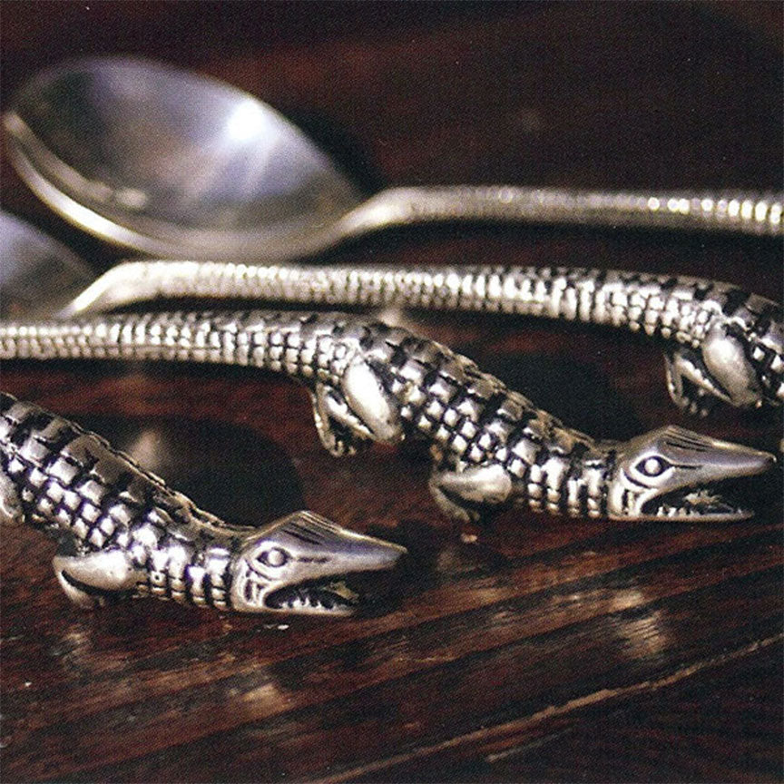 Alligator Soup Spoons (Set-4)-Iron Accents